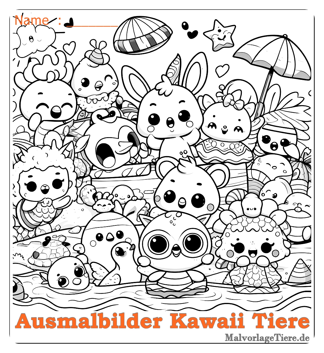 Süß ausmalbilder kawaii tiere 04 by malvorlagetiere.de – MalvorlageTiere.de